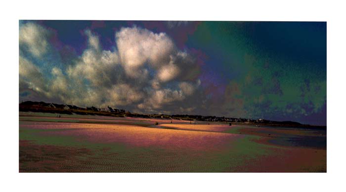 Original art by Greg Moscatt ~ cold storage beach clouds
