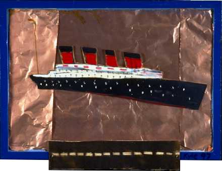 Titanic #1 oil on wood, copper 1997