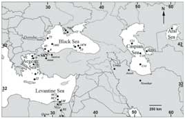 Regional map of the Caspian–Black Sea–Mediterranean corridor.